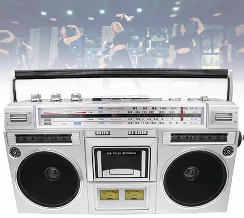 Tragbarer Boombox CD-Player, klassisches Retro-Kassettenradio mit 4-Band-Equalizer, U-Disk & SD-Karten-Wiedergabe, ideal für Familienreisen