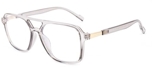 OKH Filtro Luce Blu Occhiali da Gioco Retrò per Uomo e Donna, per Schermi TV, Telefono e Computer, Anti Affaticamento e Antiriflesso (Rivestimento Blu-40%-Grigio)