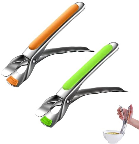 2 Pcs Silicone Kitchen Tongs, Heat-Resistant & Non-Scratch Food Tongs, Stainless Steel Core with Soft-Tip Grippers for Cooking, Baking, Frying, Serving Salads, Pasta - Dishwasher Safe