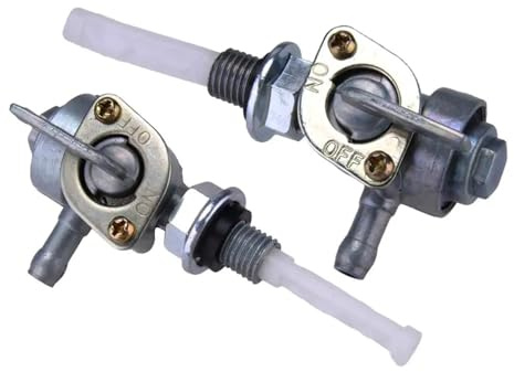 Rubinetto benzina 1 paio di valvole di intercettazione del serbatoio del carburante sinistro e destro, rubinetto della pompa, rubinetto di scarico, argento Rubinetto Benzina per Moto