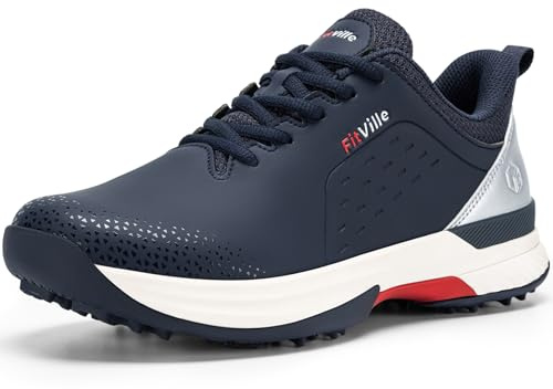 FitVille Mens Extra Wide Fit Golf Shoes,Blue,9,W