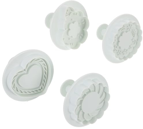 Gadpiparty Stampi per Dolci 3D a Forma di Fiore Set da 4 Tagliabiscotti Fai da Te Riutilizzabili per Feste Timbri per Biscotti da Forno per Uso Domestico e Professionale