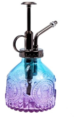 OSALADI Pulvérisateur à Verre Vintage Dégradé Bleu Violet Flacon Pulvérisateur pour Fleurs Arrosoir de Jardin Compact D’eau pour Plantes D’intérieur et Extérieur Usage Style Aléatoire