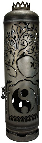 Feuerstelle Feuertonne Lebensbaum mit Yin Yang Motiv Model 1