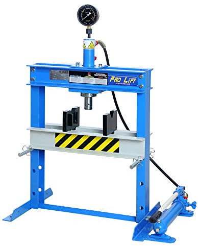 Pro-Lift-Werkzeuge Hydraulik-Presse 12t Werkstattpresse Tischpresse manuell blau Industrie-Presse Handpumpe umformen Shop-Press Abkantpresse verschraubt