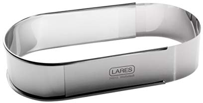Lares Backform/Backrahmen oval, in Folie - Stollen- und Brotform - aus rostfreiem Edelstahl - extra breit - verstellbare Länge - Made in Germany