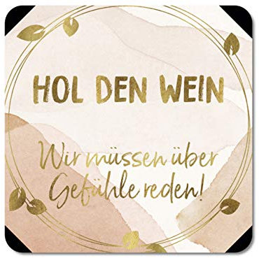 Interluxe LED Untersetzer - HOL den Wein, wir müssen über Gefühle reden - leuchtender Untersetzer für Getränke