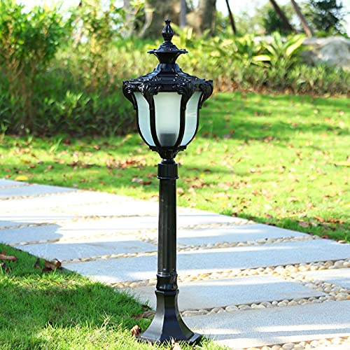 WRMING retrò Vintage Lampioncino da Esterno IP65 Impermeabile Lampioncini da Giardino E27 Lampione in Alluminio per Patio Vialetto Cortile Lampada da Sentieri,Nero,110cm