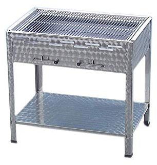BSR-Grillen Holzkohlegrill Grill Kohlegrill aus Edelstahl 81x53x80 cm Kohlekasten Grillfläche 76x47 cm ideal für Privat Verein Catering Gastronomie (Grillrost Edelstahl)