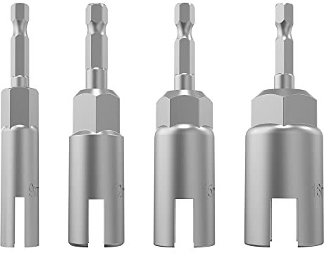 2 Stück 6.35 mm Sechskantschaft, Schlitz-Flügelmuttern, Bohrer-Bit-Steckschlüssel-Werkzeug-Set, Power-Flügelmutter-Treiber-Set, Bohrer für Panelmuttern, Schrauben, Q-Hanger (4 Stück, 4 Größen)