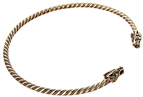 Windalf Vikings Herren Halsreif DRACON Ø 14 cm Vintage Drachen Halsschmuck Handarbeit Hochwertige Bronze