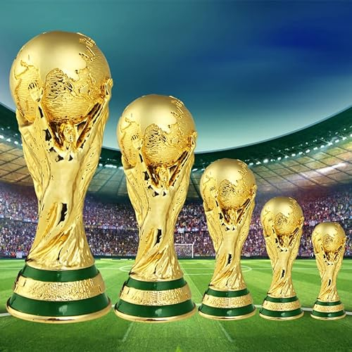 AMMICCO Gold Football Trophy World Cup Replica World Cup Trophy Collection Home Office Decorations Souvenirs Gifts for Fans (36cm)