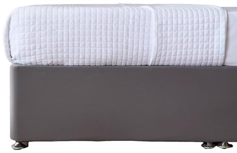 Jersey Cotton Divan Bed Belledorm Base Wrap Valance in Double Bed Size in Charcoal Grey Deep Fit