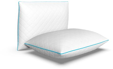 HOME STILL Eco Quilted Pillows 2-Pack, 50x70x10 cm, Microfibre Material, Anti-Allergic Siliconized Fluff Filling, Premium Hotel Quality, Machine Washable & Dryer Friendly, Medium Firm