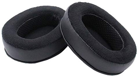 Limtula padiglioni auricolari per cuffie universali grandi, in memory foam, velluto e ecopelle, adatti per Brainwavz HM5 e molti altri modelli di cuffie over-ear grandi, nero