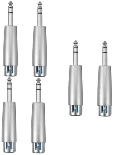 jojofuny 6pièces Adaptateur Pouce à XLR Femelle pour Microphone Connecteur Audio vers XLR Broches Compatible avec Casque Et Haut-parleurs Matériau Transmission De Signal Haute Fidélité