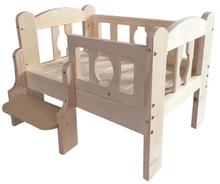 ppARK Haustierbett Etagenbett für Haustiere, Größe M/L, Hundehütte, Haustierbett aus massivem Holz, abnehmbar und waschbar, für große, mittelgroße und kleine Hunde