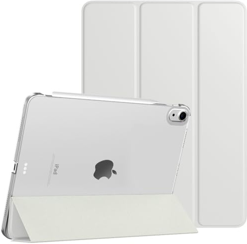 TiMOVO Coque pour iPad Air 11 M4/M3/M2, Air 5e/4e Gén, Gris Abricot | Légère Housse, Arrière Translucide en PC, Réveil/Sommeil Auto