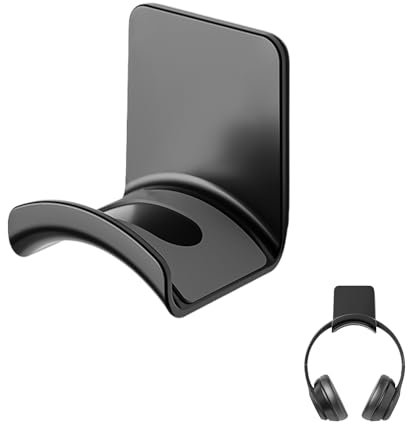 BEIBXHQQ 1 Piece Headphone Wall Mount, Wall Mount Bracket, Headphone Stand, Headphone Storage Hook, Multi-Function Bracket, Adhesive Wall Bracket, Headphone Accessories