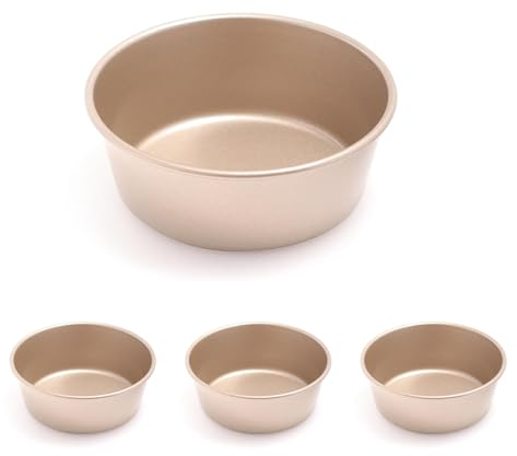 ALLOMN Juego de 4 moldes para tartas, moldes redondos de acero al carbono para mousse de queso y mousse de 10 cm con revestimiento antiadherente para hornear