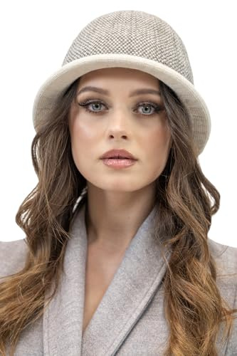 VIVISENCE Damen Winter Hut Mit Klassischem Stil Herbst Warme Strickmütze Garn Mit Wolle Perfekte Passform Wintermütze Für Frauen Modell 7044