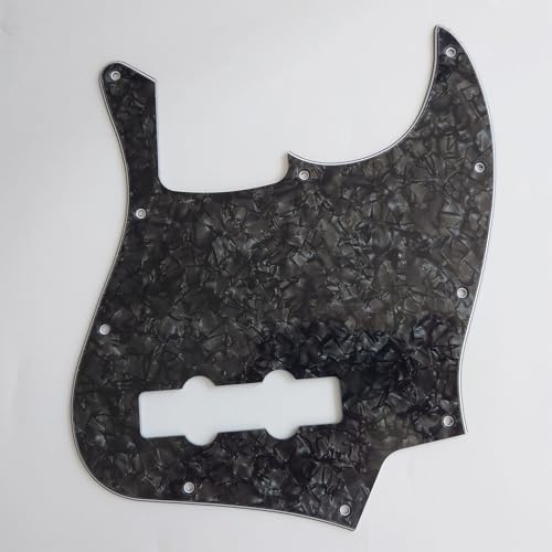 10 Loch J Bass Pickguard Bass Pick Guard Scratch Plate für 4 Saiten Fender USA/Mexican Jazz Bass Gitarre Teile (3-Black Pearl)