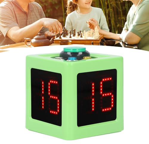 Temporizador LED en Forma de Cubo, Pantalla LED de 1,4 Pulgadas, Cronómetro de Cuenta Regresiva de Disparo Digital de 4 Lados con Recordatorio de Pitido de 100 a 240 (Enchufe