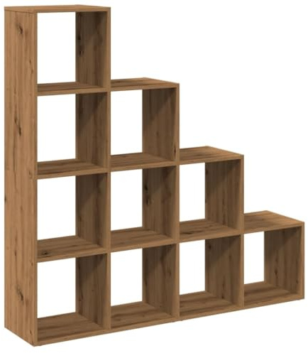 vidaXL Raumteiler-Bücherregal 4 Stufen Artisan-Eiche 131,5x29x131,5 cm