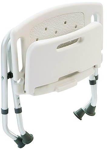 Zebblux Sgabello pieghevole per doccia e vasca da bagno, sgabello portatile, bianco, aiuto per anziani e disabili