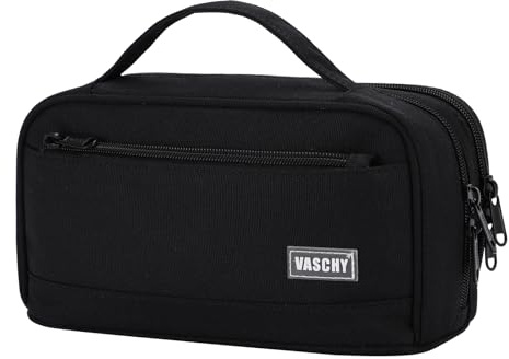VASCHY Large Pencil Case with Zipper Pen Pouch for Kids Adults School Black