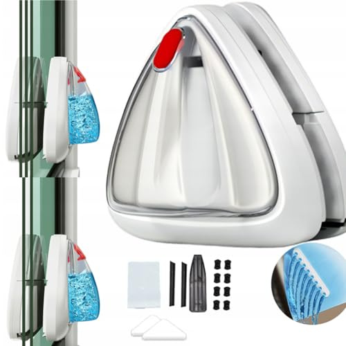 Hooha Fensterputzer Magnetisch Double Side Magnetic Fensterreiniger Sicherheitsseil Doppelseitiges Wassertank mit Großem Fassungsvermögen Automatisierte Wasserabgabe 3-8/8-15/15-26/25-35mm(25-35mm)
