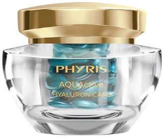 PHYRIS AQUACTIVE Hyaluron Caps Pflegekapseln mit Hyaluron 32 Kapseln | Für Gesicht, Hals & Dekolleté, glättende Feuchtigkeitskapseln, Primer für Make-up, für normale bis trockene Haut