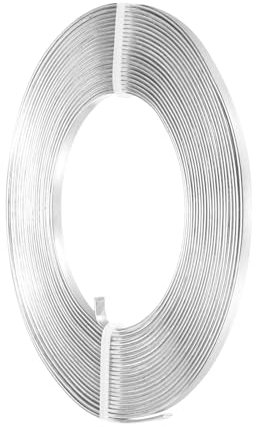 Kvartsman platt aluminiumtråd, 3 mm 18 gauge böjlig nästråd mjuk hantverkstråd för smyckestillverkning handgjorda hantverk gör-det-själv infattning skulptur, silver
