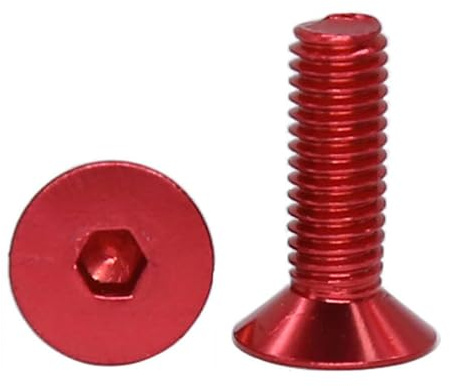 5PCS M4 Senkkopfschrauben aus farbigem Aluminiumlegierung Torx verzinkt für Drohnen- und Schiffsmodelle,M4x20mm,Weinrot