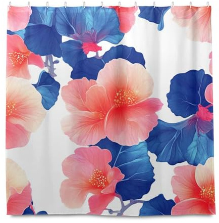 miaozhen 182x182 pollici Tende impermeabili Bagno con Gancio Cartoon Begonia Bianco Poliestere Lavabile Tessuto Chic Doccia Tenda Fodera per Camera Doccia Cortinas para ba?o de Tela