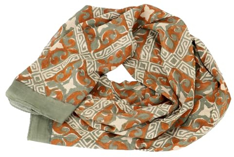 GURU SHOP Handbedrucktes Baumwolltuch, indischer Blockdruck, Unisex | 100% Baumwolle, handgefertigt, vielseitig verwendbar, leicht zu reinigen, traditioneller Blockdruck