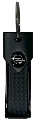 4R Quattroerre.it Porte-clés de Voiture Compatible avec Opel, résistant et Durable, Fermoir avec Anneau, comme Cadeau, 90 x 20 mm (Noir Logo Noir)