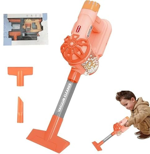 Vacuum Cleaner for Kids Age 3+, Pretend Play Electric Vacuum Cleaner Toy with Flat Nozzle,Childrens Play House Toys, Baby Sweepers, Children Role Playing Toys,Birthday Gift (Orange)
