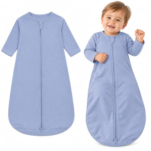 Miracle Baby Sleeping Bag With Feet, Soft Cotton Baby Sleep Sack，1.0 TOG Toddler Wearable Blanket Walker Sleep Sack for Boys and Girls (3M-3T)