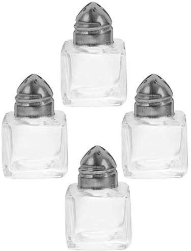 MUSISALY Lot de 4 Poivrières en Verre Miniatures Trous, Flacons à Épices Transparents pour Condiments Cuisine, Pratique pour Saupoudrer Sel et Poivre en Intérieur Extérieur