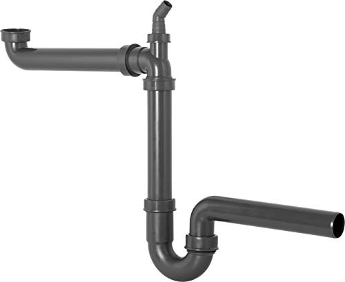 Cornat rör-luktförslutningar för tvätt och diskbänk olika storlekar/stilar Utrymmesbesparande luktfälla (diskbänk) 1 1/2 tum x 40 mm GRÅ