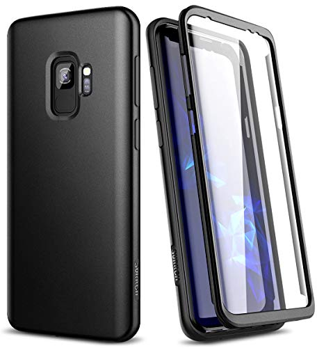 SURITCH Kompatibel mit Samsung Galaxy S9 Hülle 360 Grad Hüllen mit Integriertem Displayschutz Silikon Komplettschutz Handyhülle Schutzhülle für Samsung Galaxy S9 Schwarz