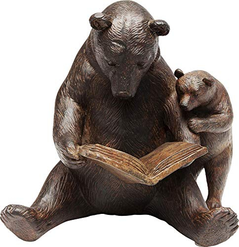 Kare Design deco figure Reading Bears, brown, handmade animal figure, gift idea, hanging decoration, room decor, decorative home accessories,18x20x16 cm (H/W/D)