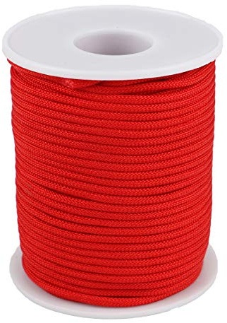 Cordel de Nailon para Collar Pulsera Fabricación de Joyas Accesorios para Manualidades (2mm-98feet, Rojo)