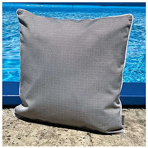 heimtexland ® Outdoorkissen Dekokissen Schmutz- und Wasserabweisend Outdoor Garten Kissen Lotus Effekt 45x45 dunkelgrau Typ676