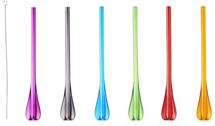 Smoothie Milkshake Spoon Straws - set of 6