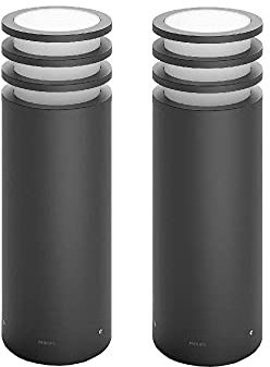 Philips Hue – Lucca Wegeleuchte, 2er-Pack, Anthrazit, 1x9W, 230V