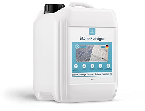 eco:fy Stein und Platten Intensivreiniger Steinreiniger Reiniger Chlorfrei Säurefrei Wege Terrassen Beton Fließen Schmutzentferner (5 Liter)