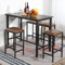 buybyroom Bartisch-Set, Stehtisch mit 4 Barhocker,Esstisch mit 4 Stühlen, Küchentisch im Industrie-Design,für Küche Esszimmer Wohnzimmer,Vintagebraun-schwarz