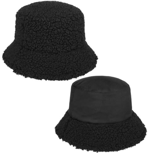 Seeberger Teddy Fur Wendehut Bucket Hat Fischerhut Kunstfellhut Damenhut Stoffhut Damen - Winter Herbst-Winter - One Size schwarz